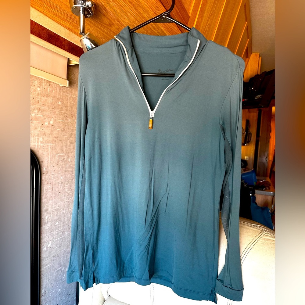 The Tailored Sportsman Teal Long Sleeve Top